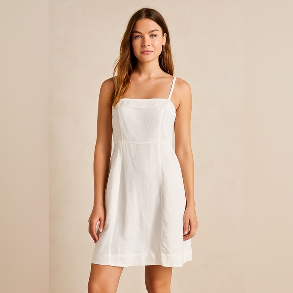 Abercrombie & Fitch Dresses & Skirts - Abercrombie & Fitch White Linen Blend Mini Dress Size Large